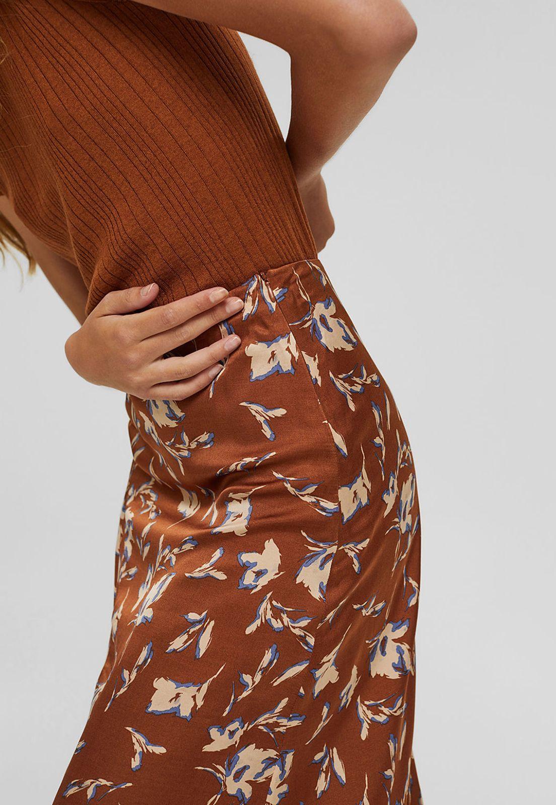 Falda Midi Estampada Con Lenzing™ Ecovero™ Esprit-2