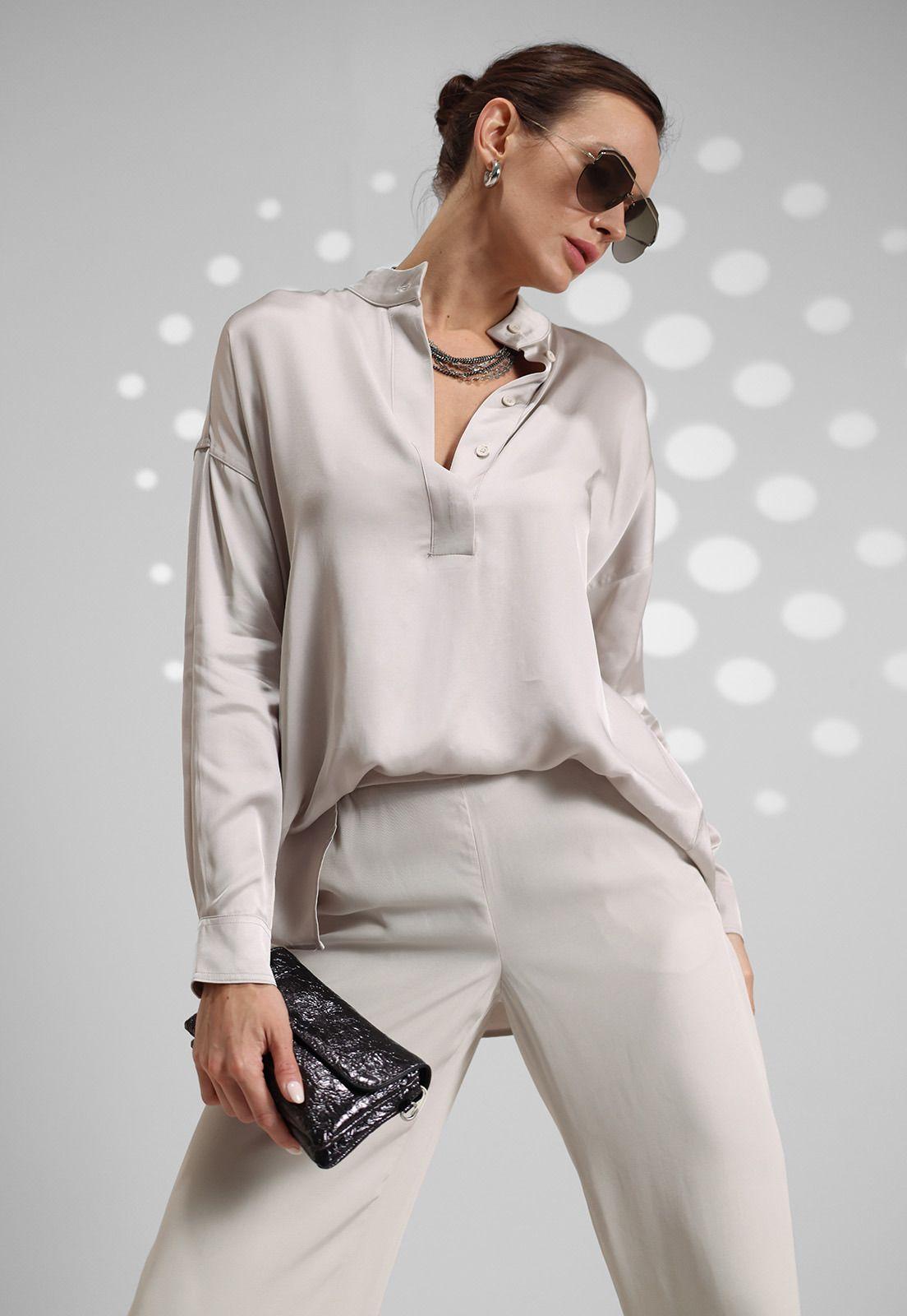Blusa Con Cuello Alto Mujer Esprit 024EE1F316-0