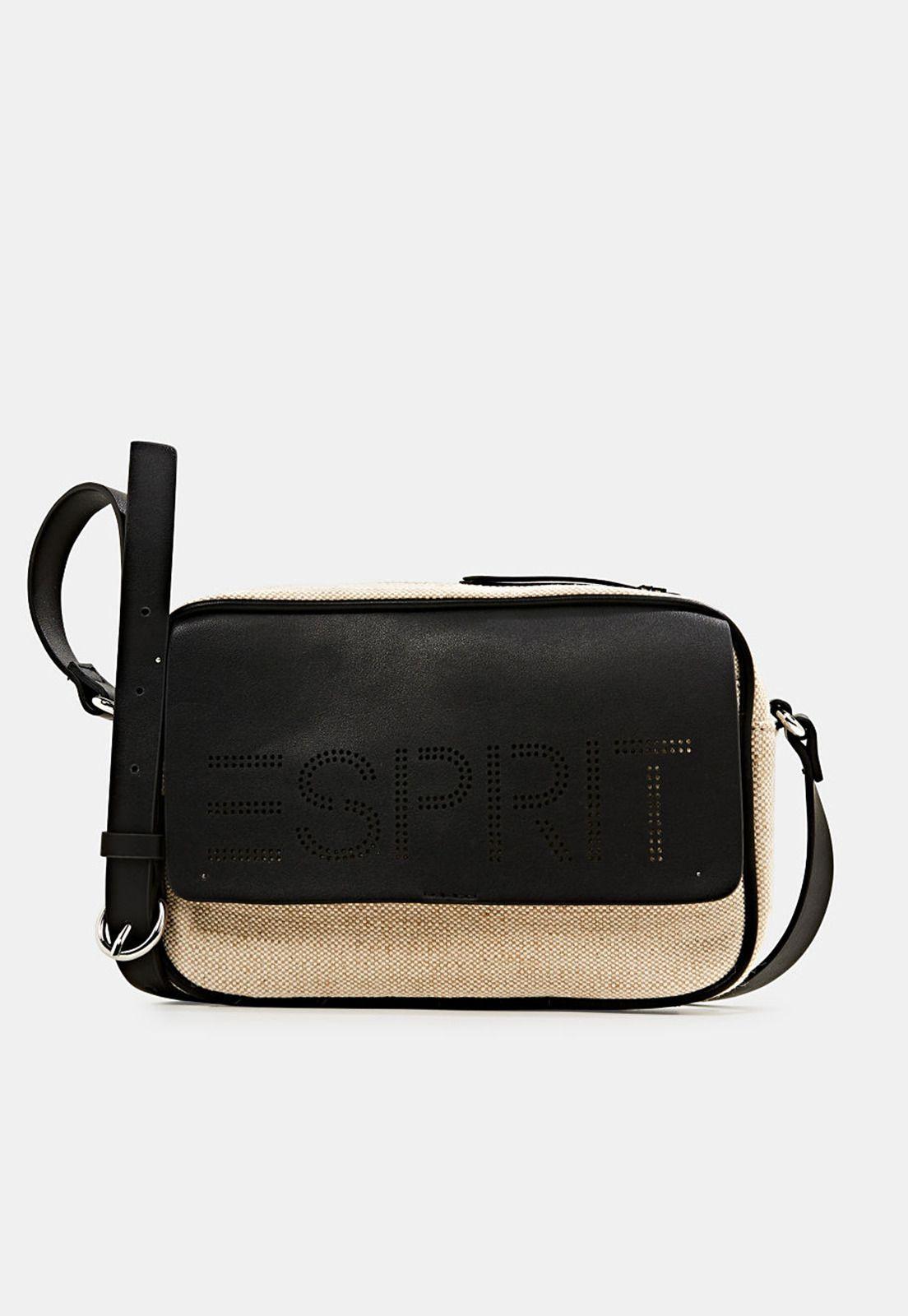 Con lino: bolso bandolera con logo Esprit-3