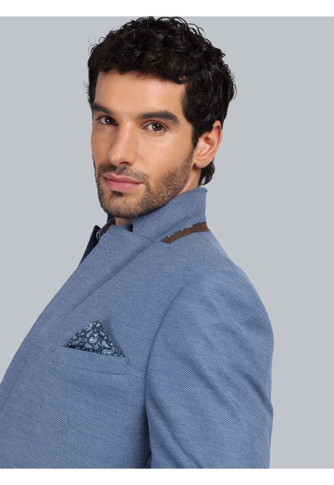 Blazer Texturado Spandex Tailored Fit Celeste Piero Butti PBCIG43CE-4