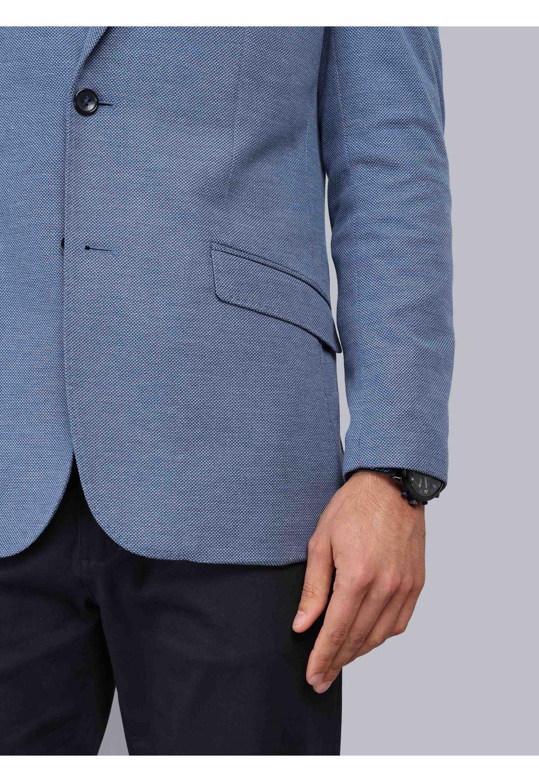 Blazer Texturado Spandex Tailored Fit Celeste Piero Butti PBCIG43CE-5