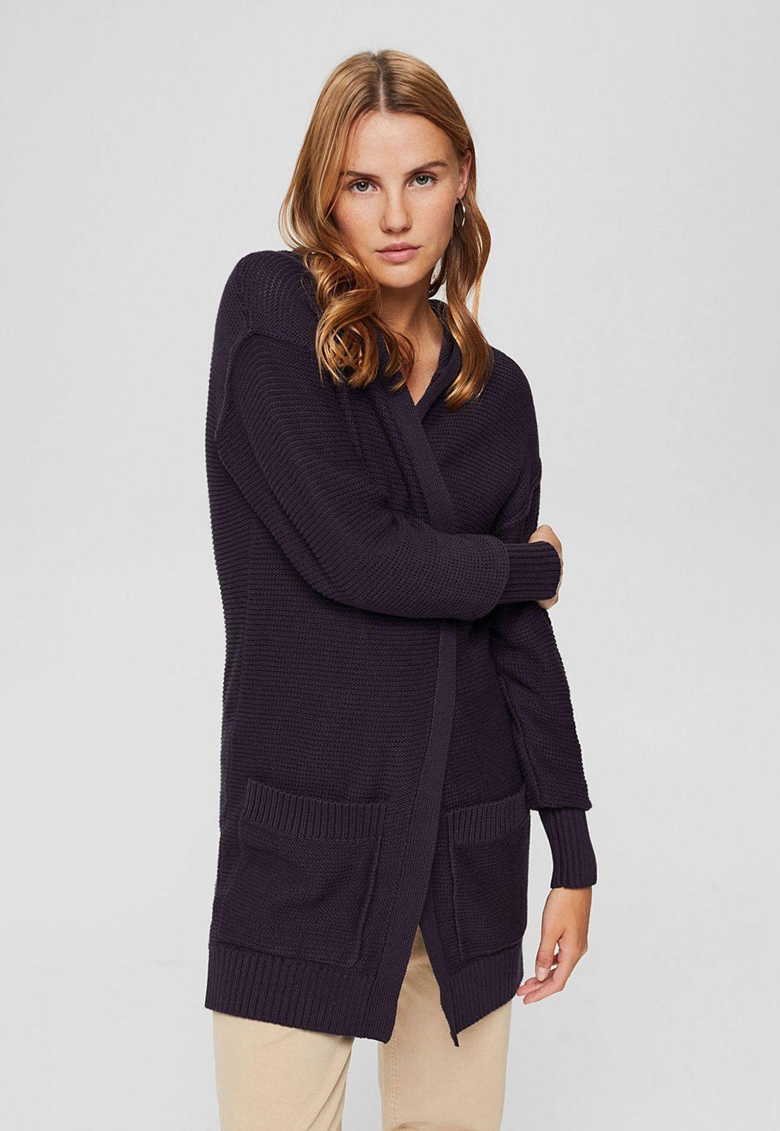 Cardigan Mujer Con Capucha Esprit Naranja-0