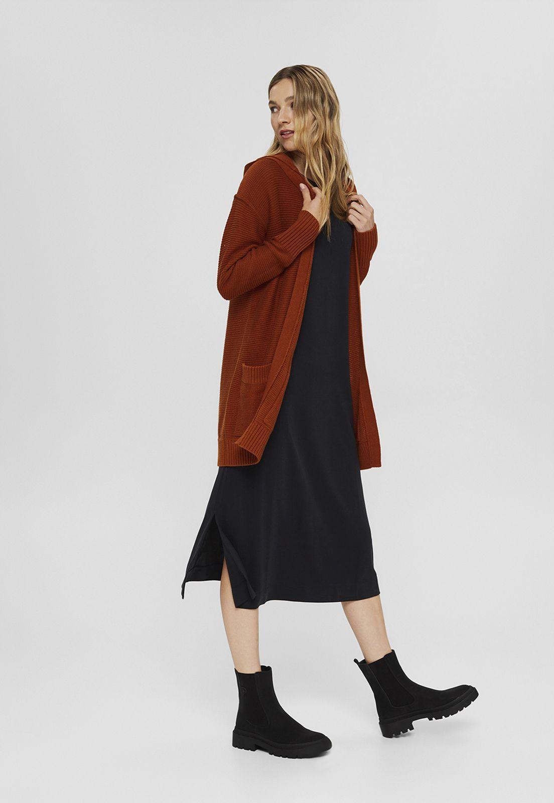 Cardigan Mujer Con Capucha Esprit Naranja-0