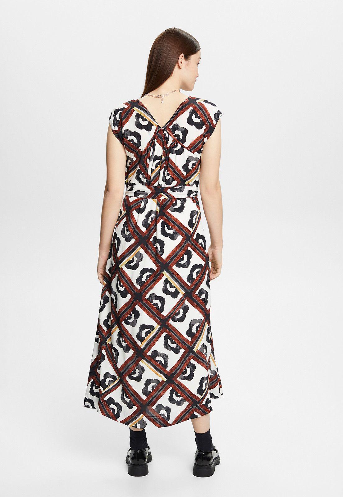 Vestido Largo Maxi Acampanado Cuello En V Mujer Esprit-1