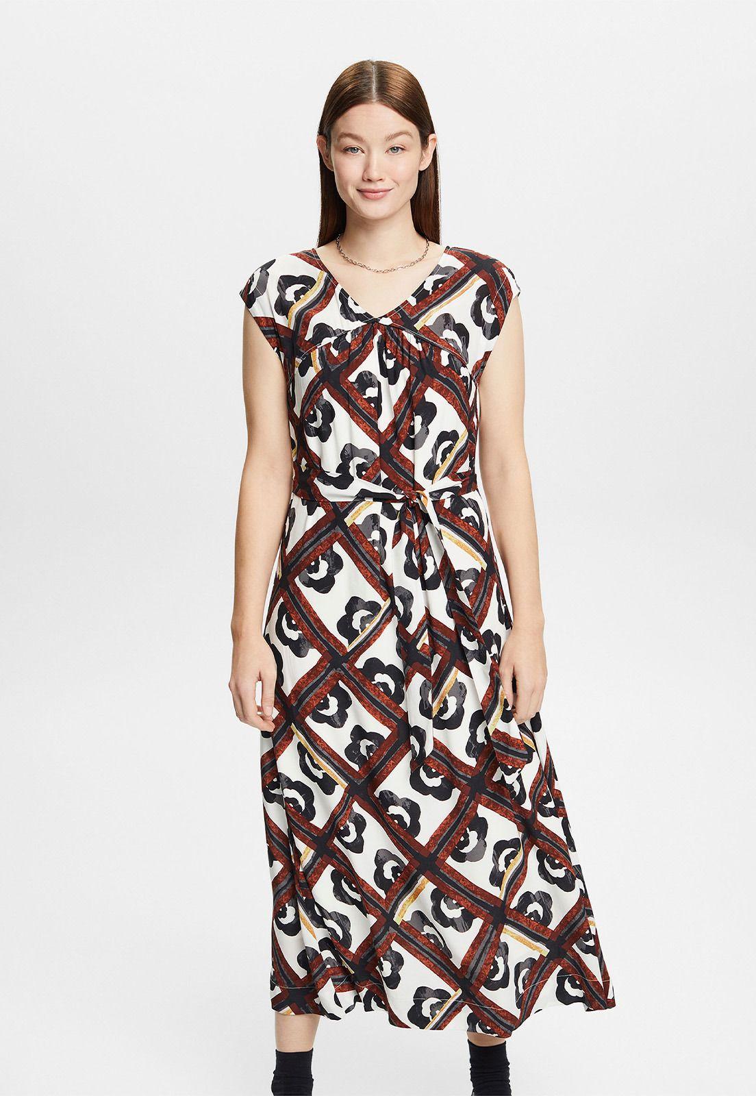 Vestido Largo Maxi Acampanado Cuello En V Mujer Esprit-2