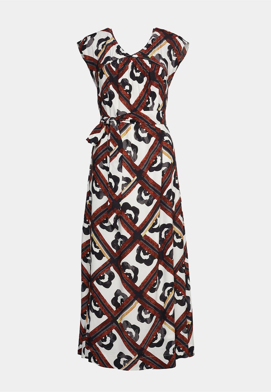 Vestido Largo Maxi Acampanado Cuello En V Mujer Esprit-3