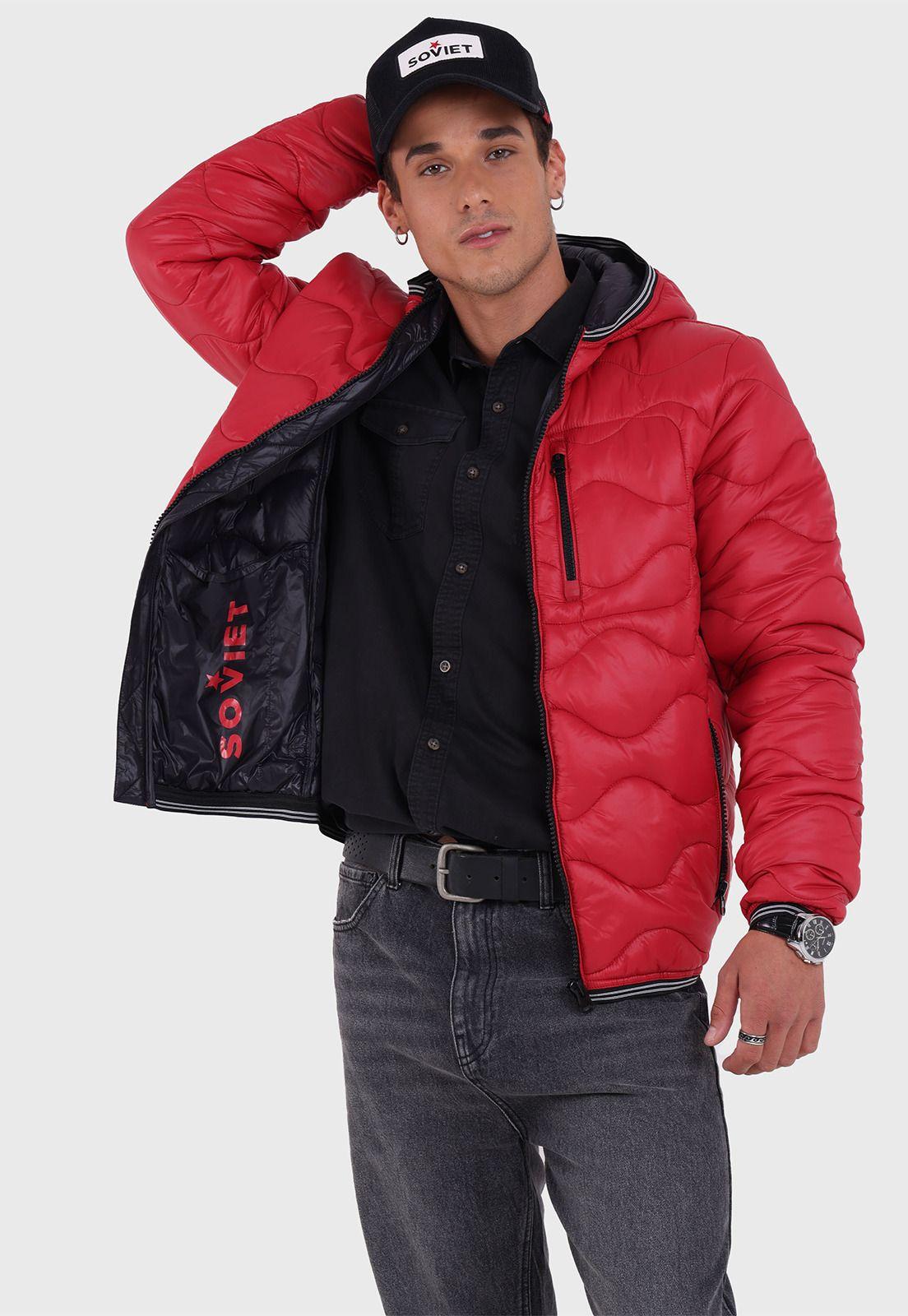 Parka Stitching con Capucha Hombre Soviet SPKH702RO-0