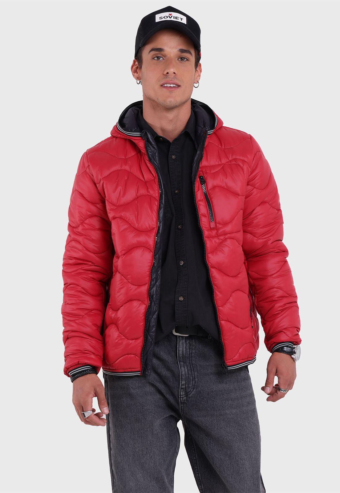 Parka Stitching con Capucha Hombre Soviet SPKH702RO-1