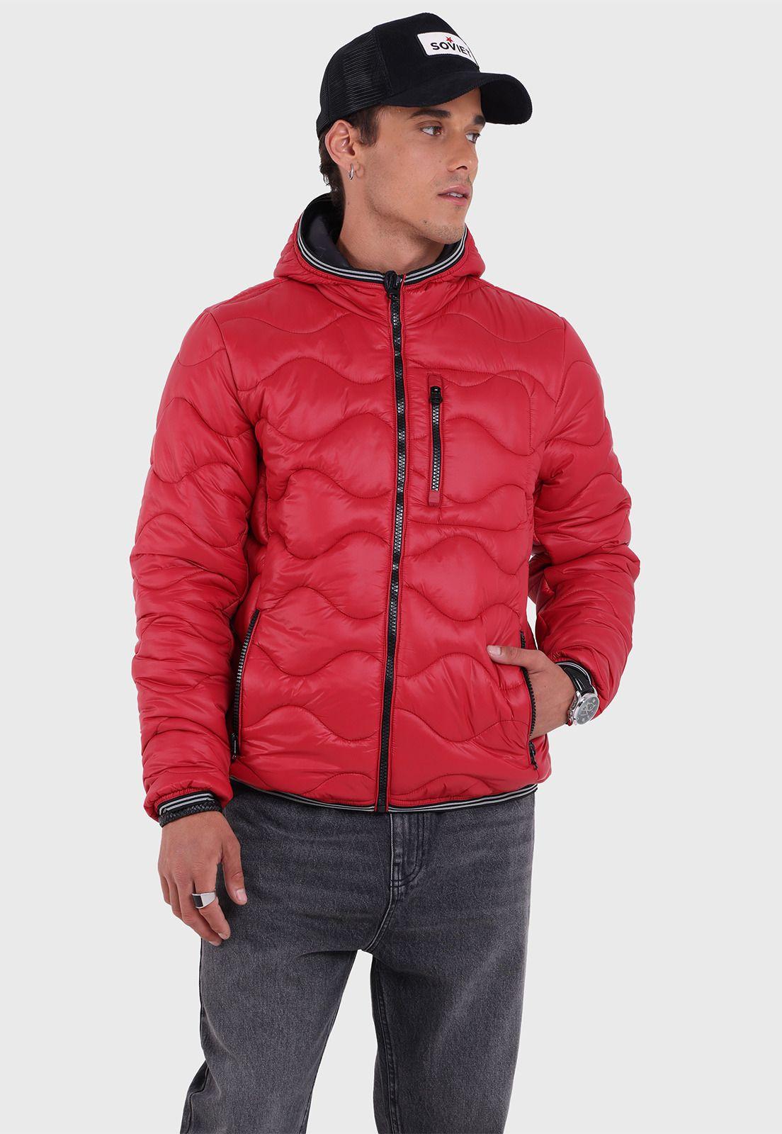 Parka Stitching con Capucha Hombre Soviet SPKH702RO-2