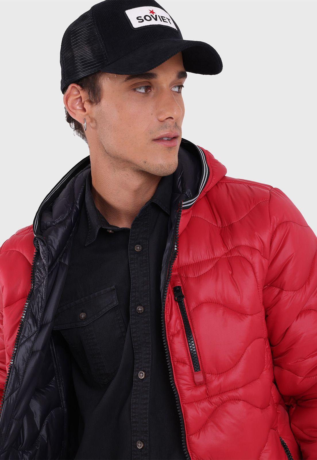 Parka Stitching con Capucha Hombre Soviet SPKH702RO-3
