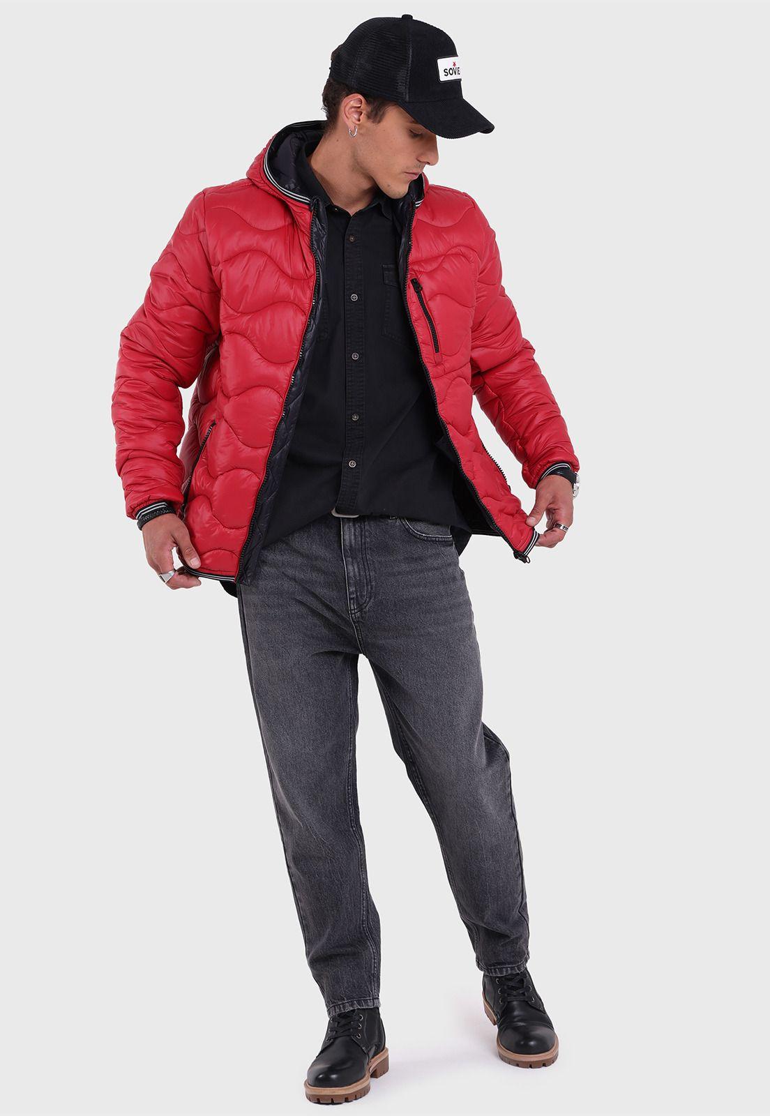Parka Stitching con Capucha Hombre Soviet SPKH702RO-5