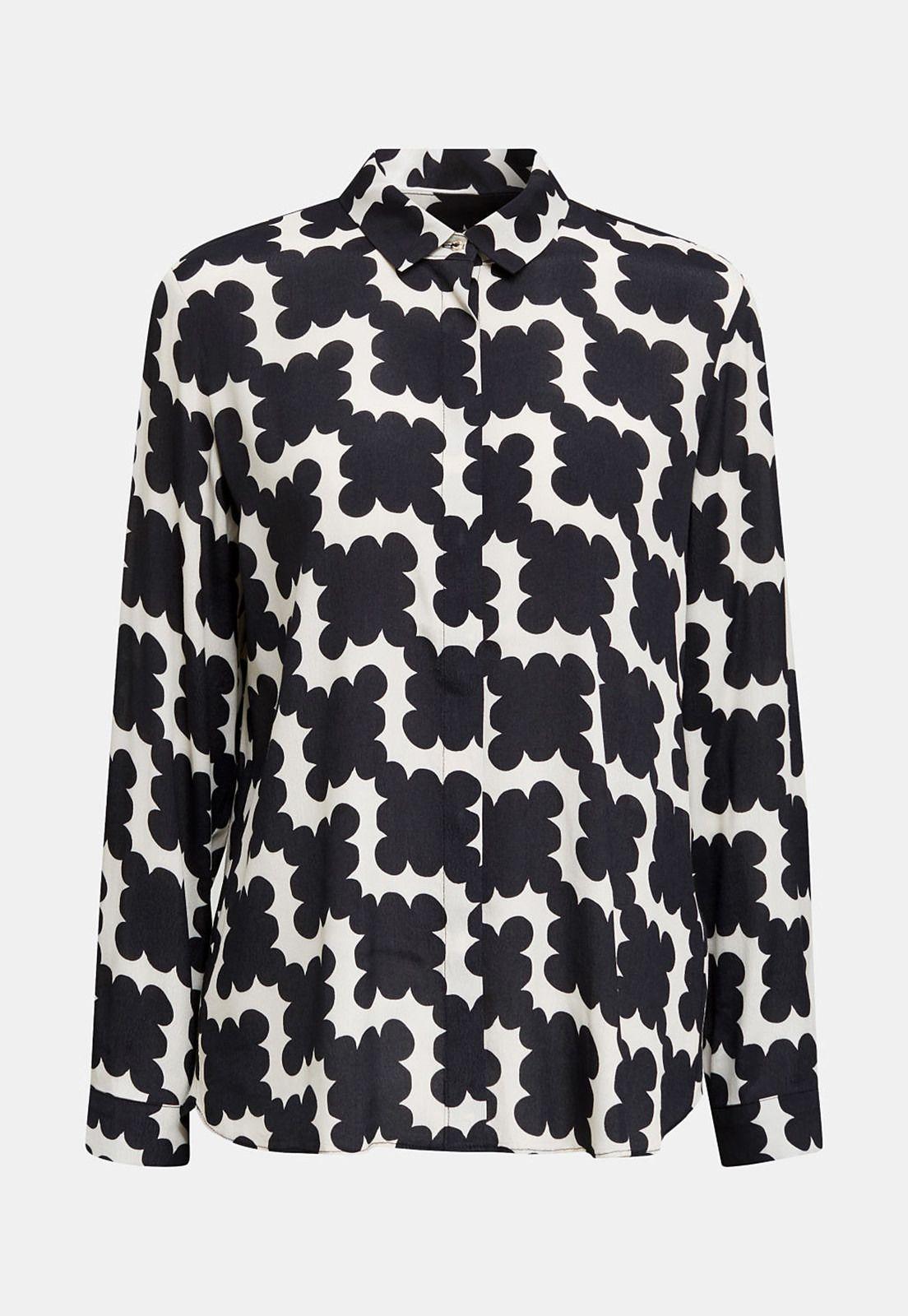 Blusa crepé con moderno estampado-0