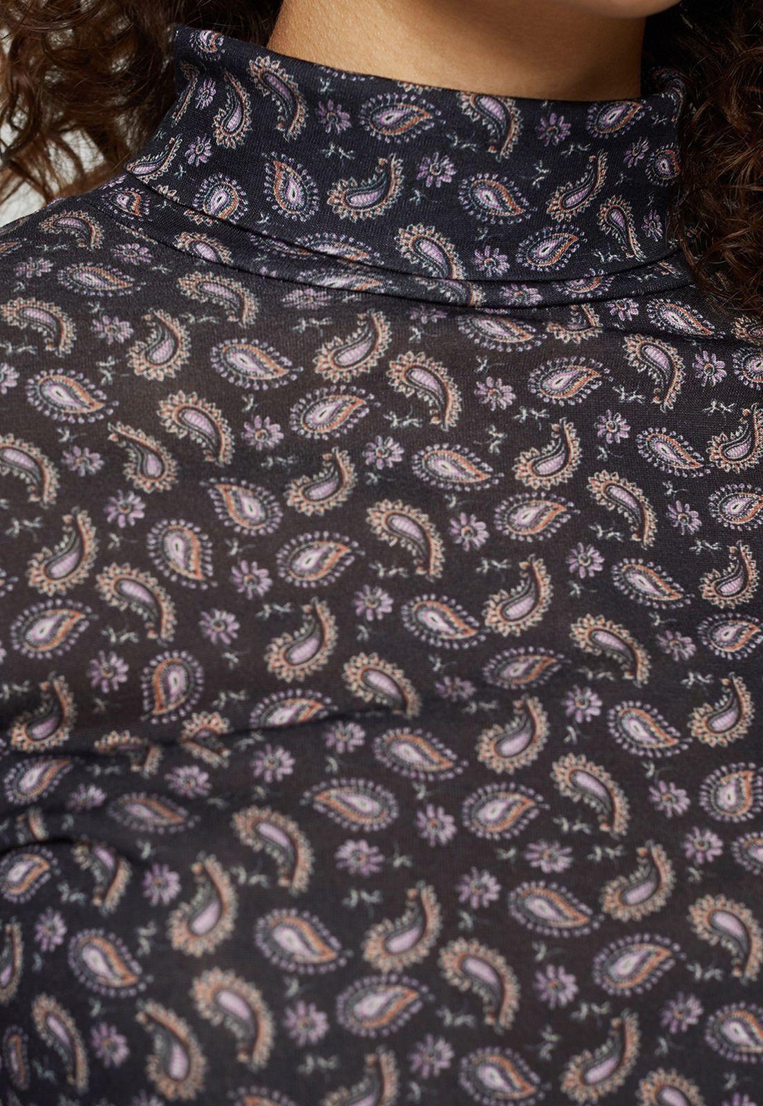 Polera Manga Larga Con Cuello Alto Esprit Eco Negro-2