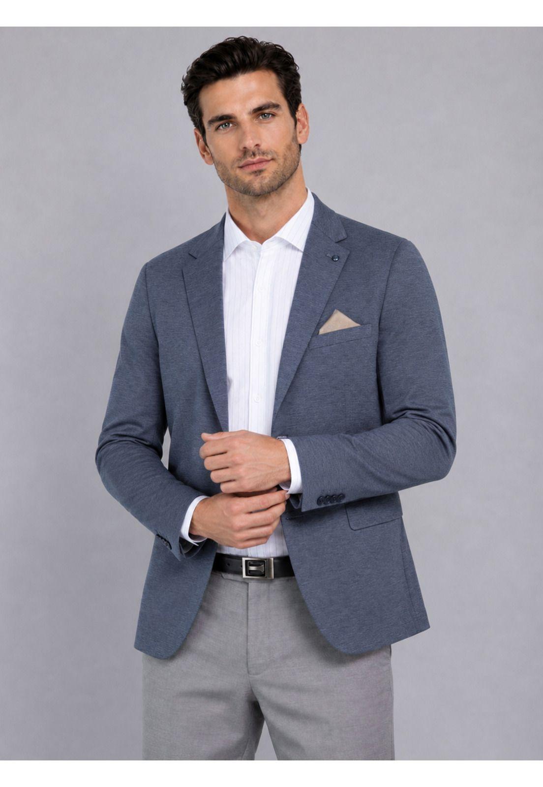 Blazer Poli Viscosa Spandex Tailored Fit Azul Van Heusen VHBZ600AZ-0
