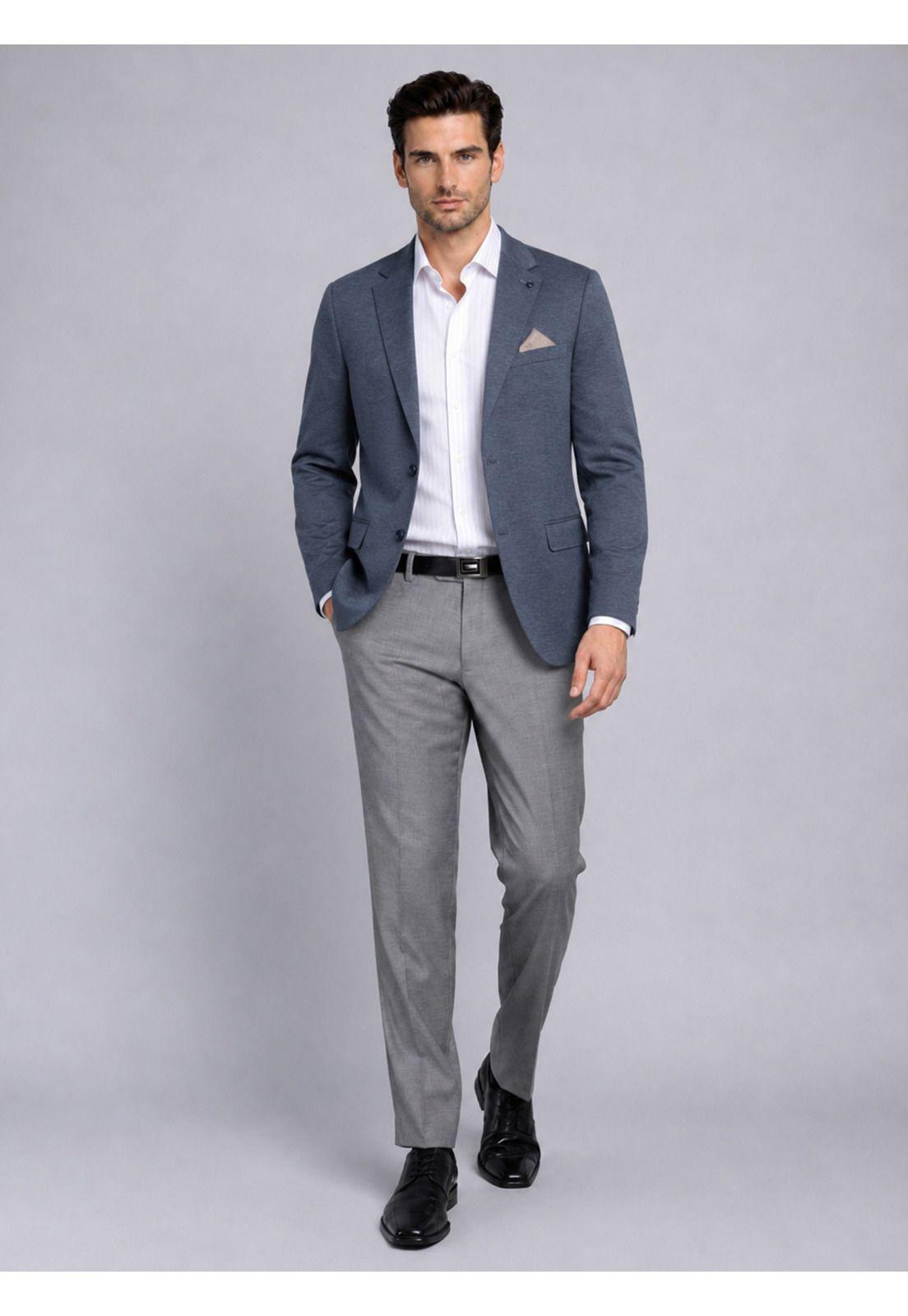 Blazer Poli Viscosa Spandex Tailored Fit Azul Van Heusen VHBZ600AZ-3