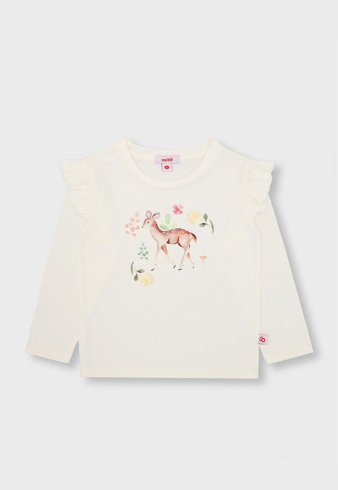 Polera Niña Osito OPOAV65BL-0