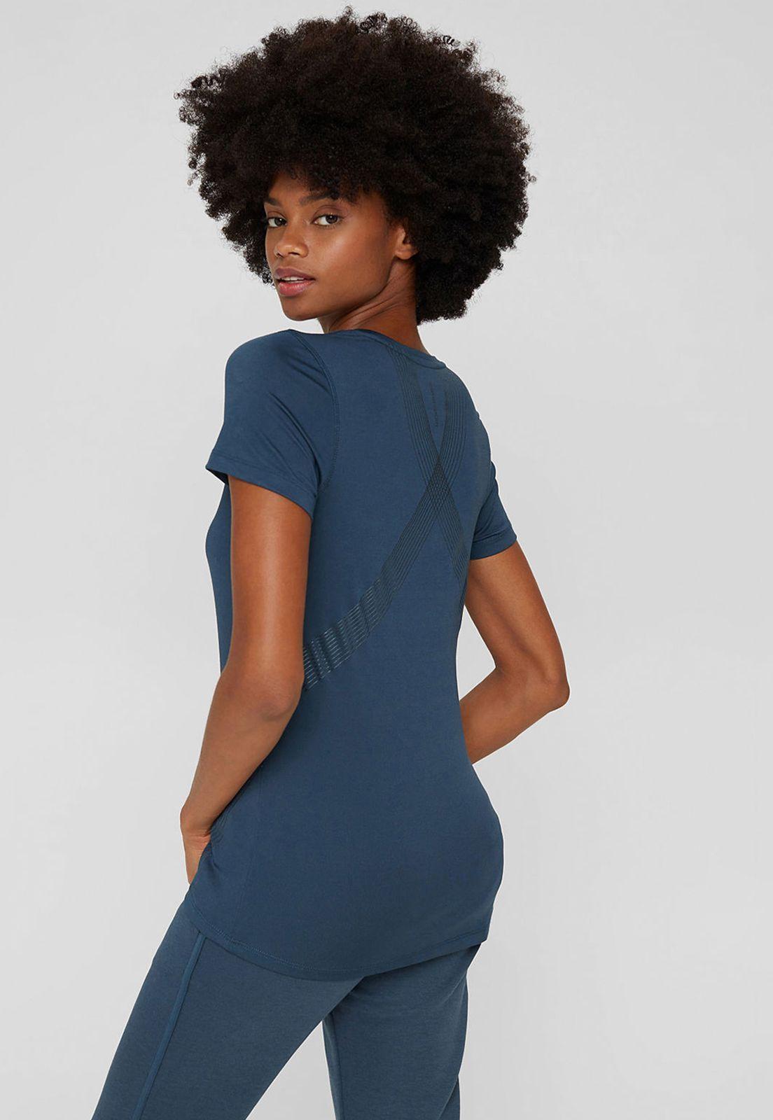 Polera Con Diseño Geométrico Esprit Azul marino-1