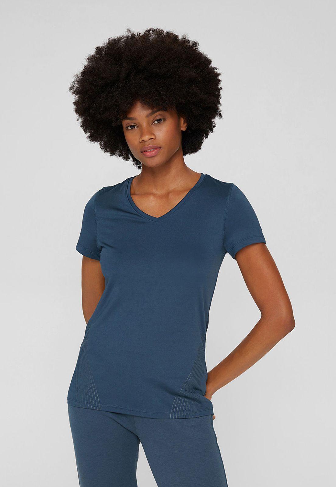 Polera Con Diseño Geométrico Esprit Azul marino-0