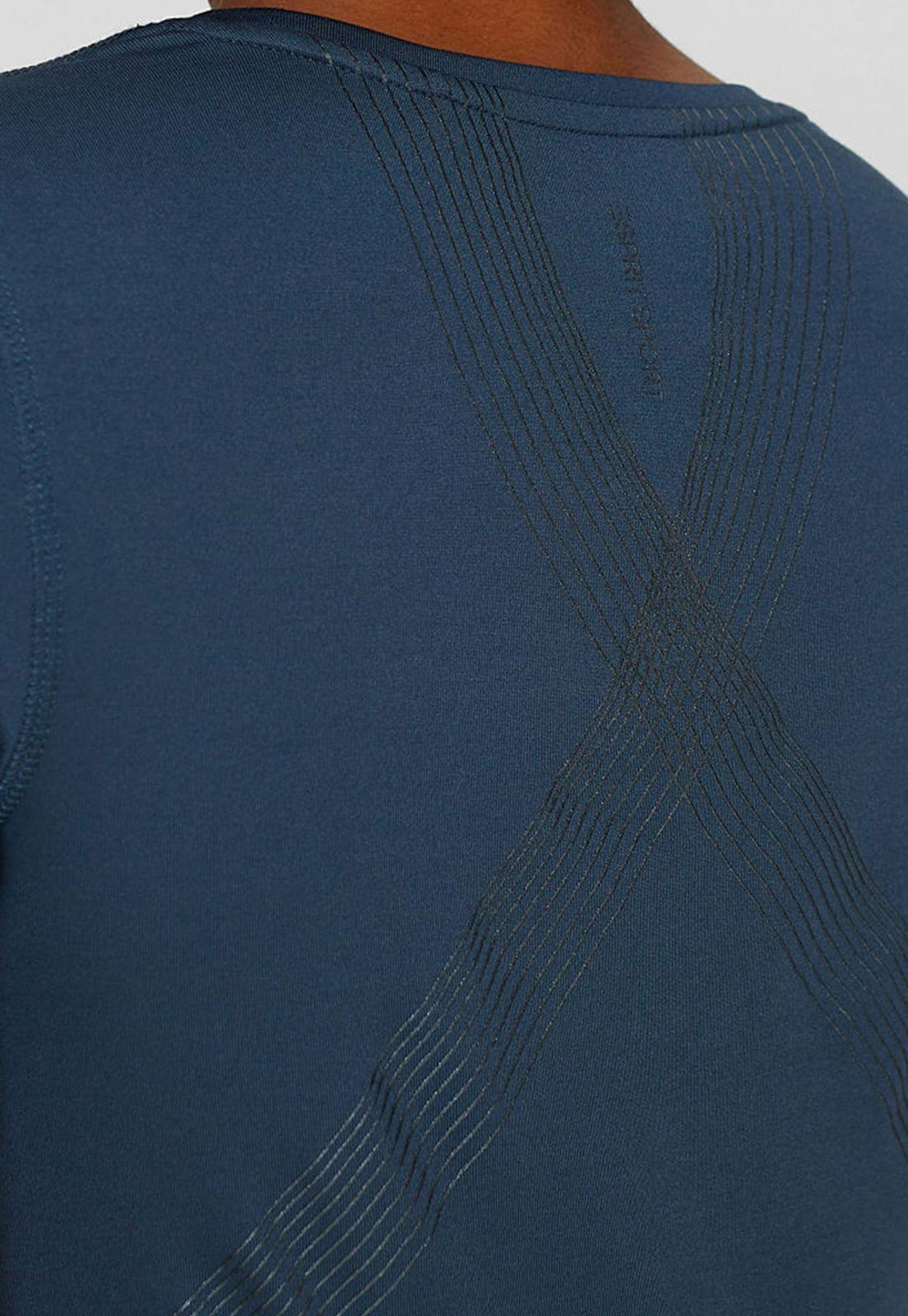 Polera Con Diseño Geométrico Esprit Azul marino-2