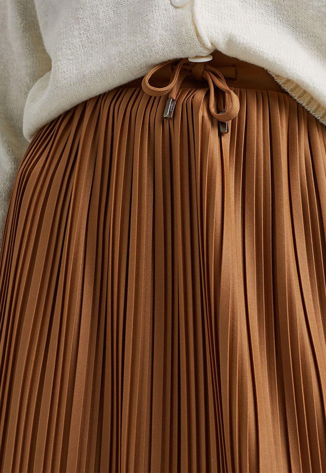 Falda Midi De Punto Plisada Esprit-2