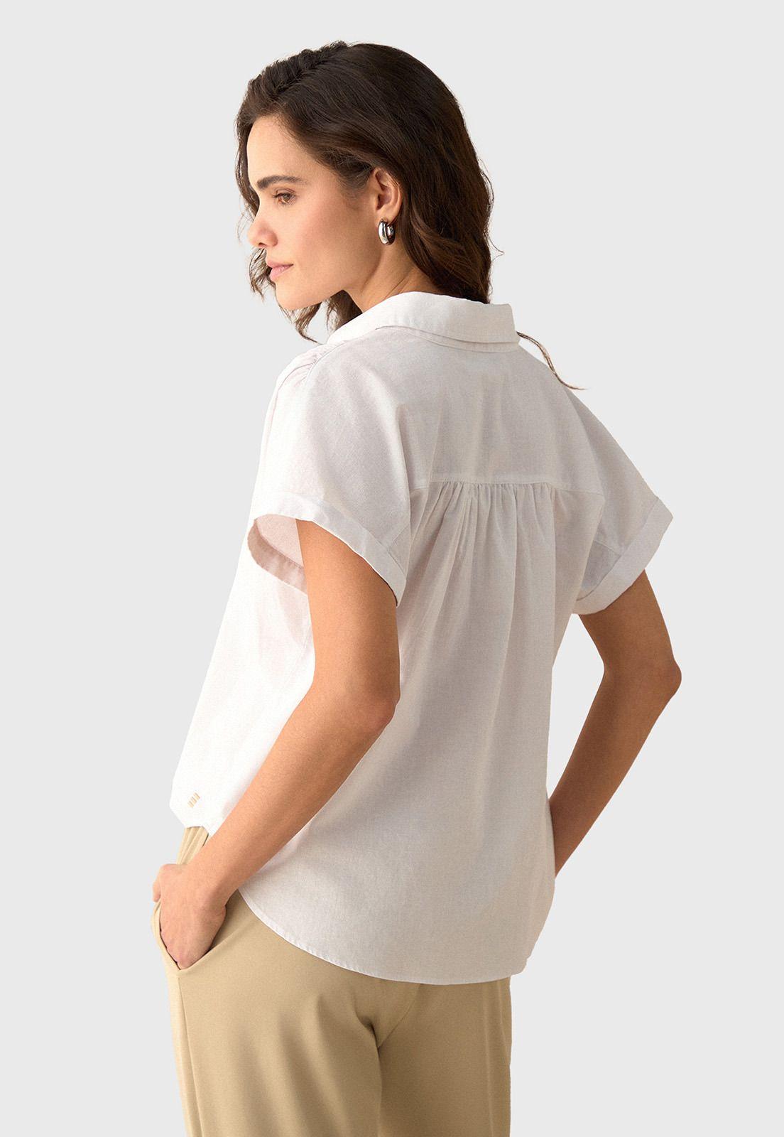 Blusa Lino Manga Corta Mujer Esprit 110G916-1