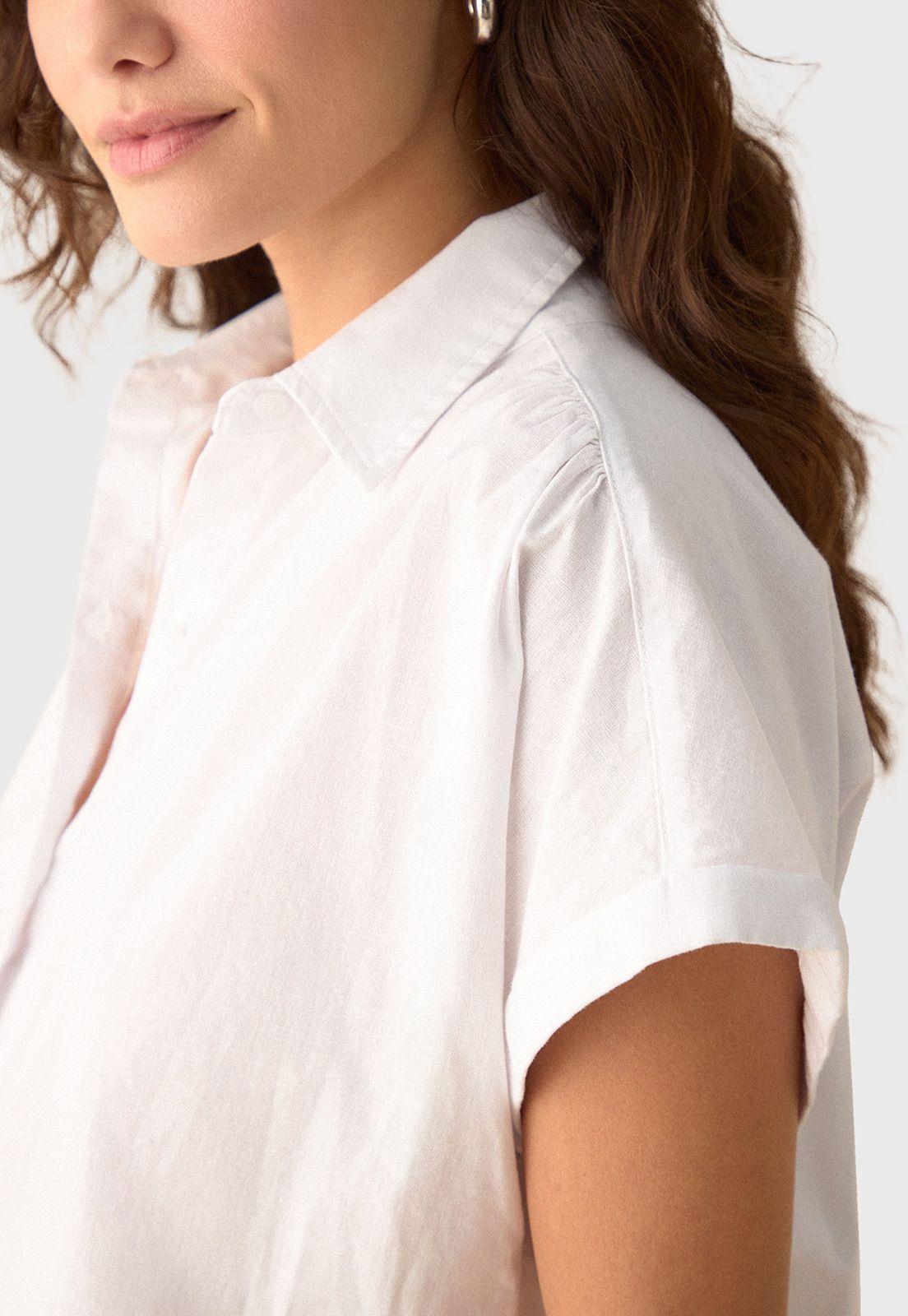 Blusa Lino Manga Corta Mujer Esprit 110G916-3