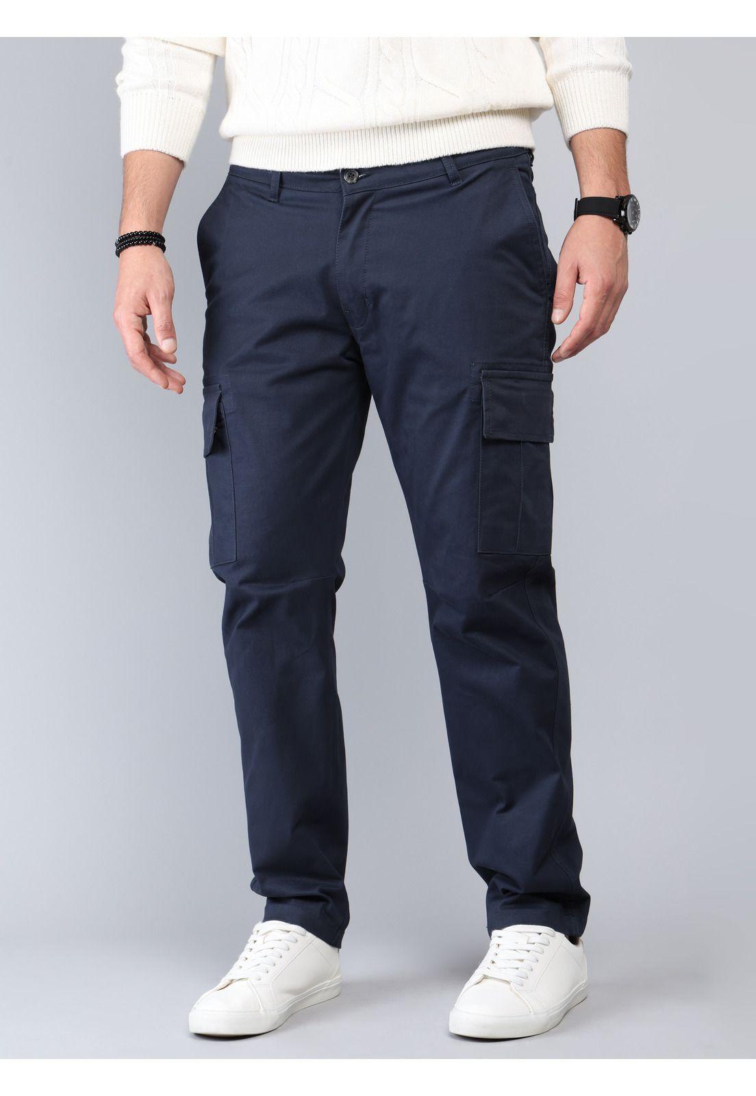 Pantalón Cargo Spandex Regular Fit Azul Marino Soviet SCIB101NB-0