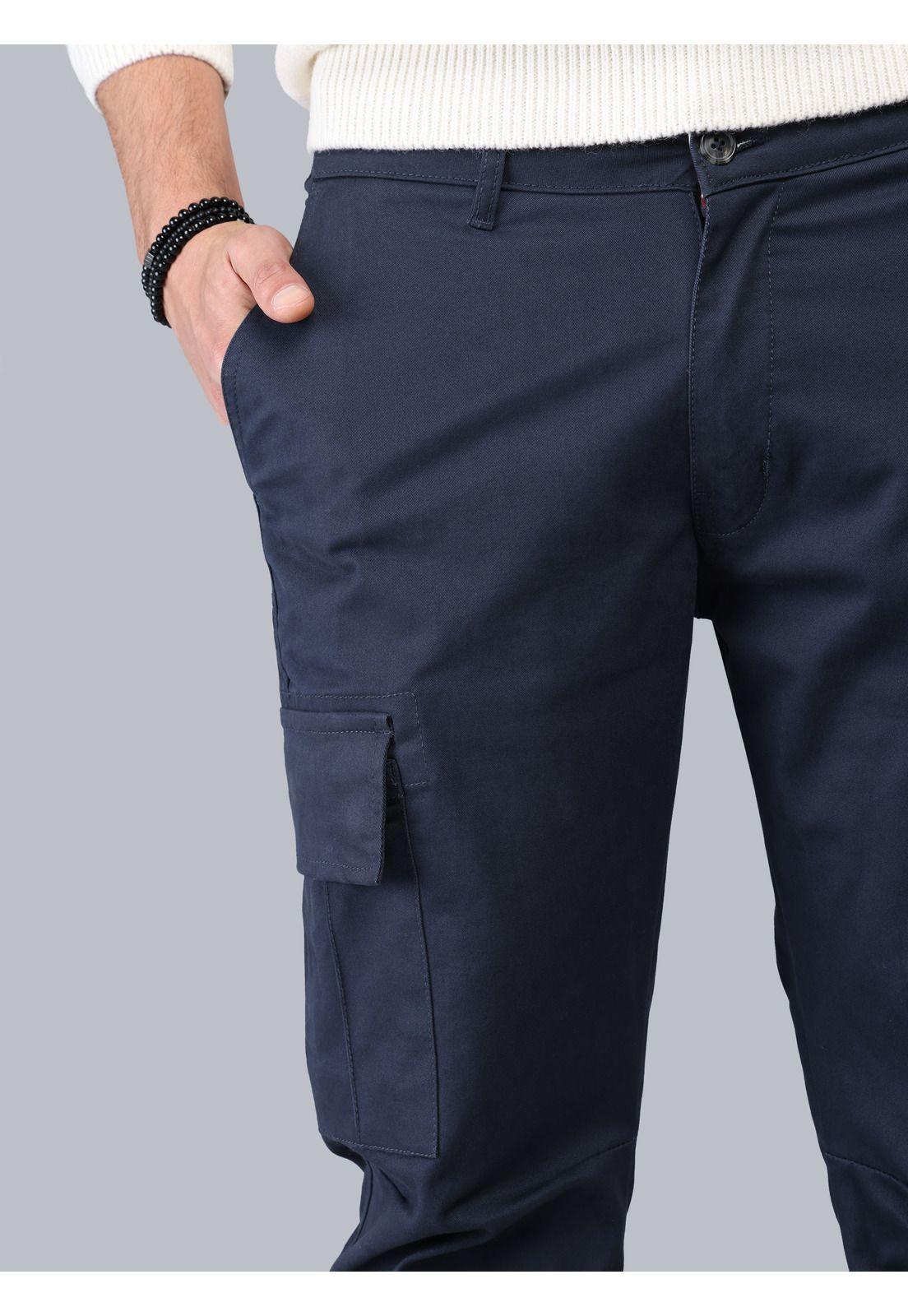 Pantalón Cargo Spandex Regular Fit Azul Marino Soviet SCIB101NB-2