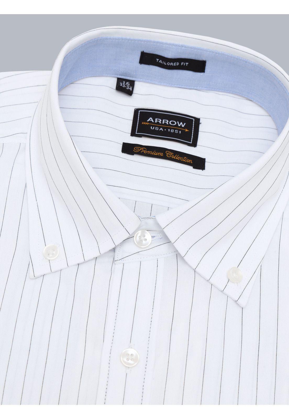 Camisa Formal Rayas Tailored Fit Blanco Arrow ARM0507BL-1