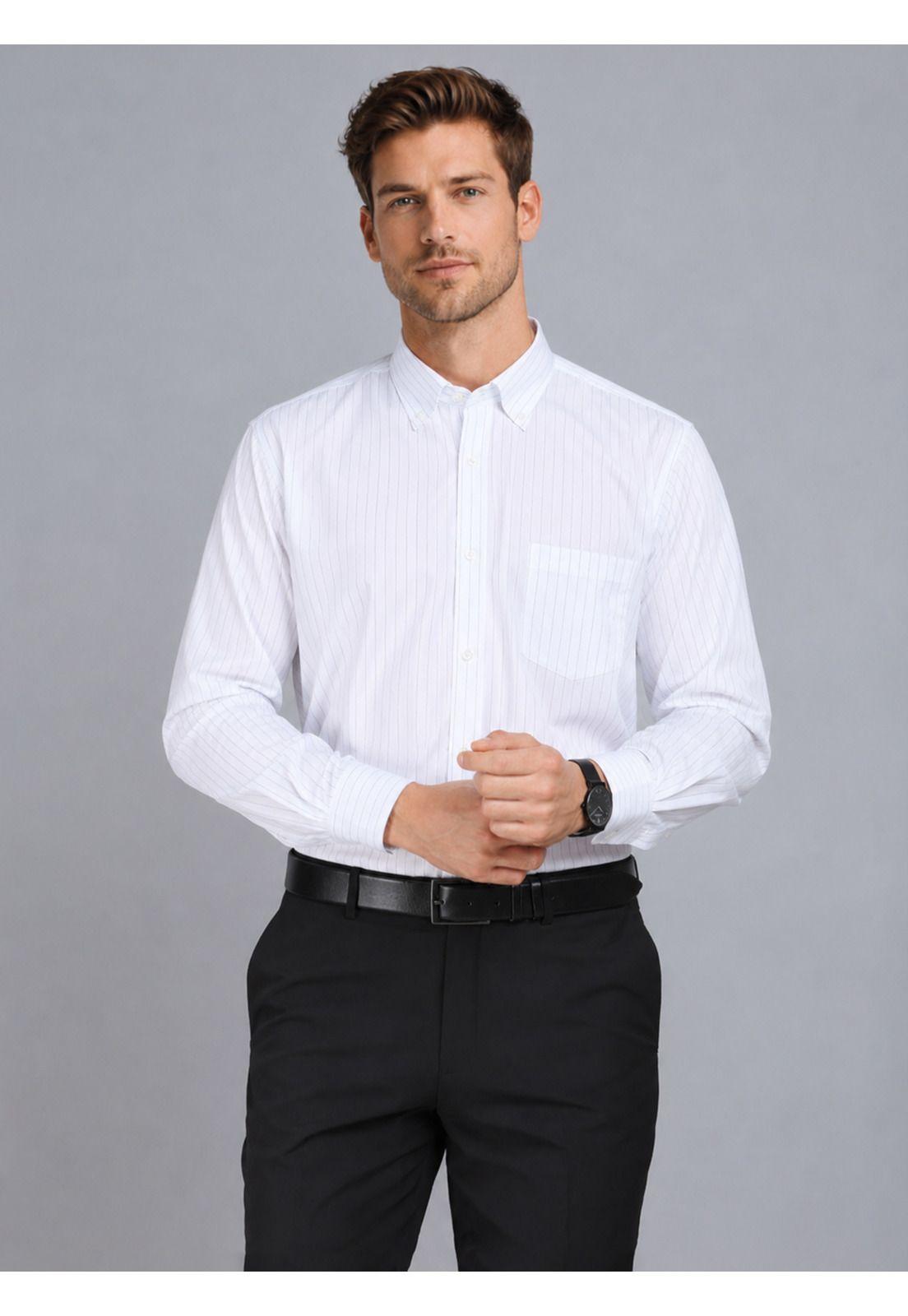 Camisa Formal Rayas Tailored Fit Blanco Arrow ARM0507BL-0