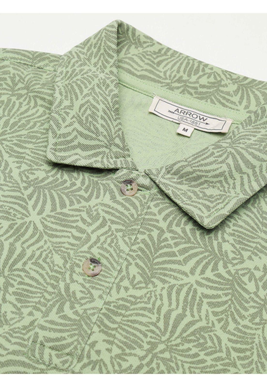 Polera Print Pique Regular Fit Verde Arrow PO34034VE-4