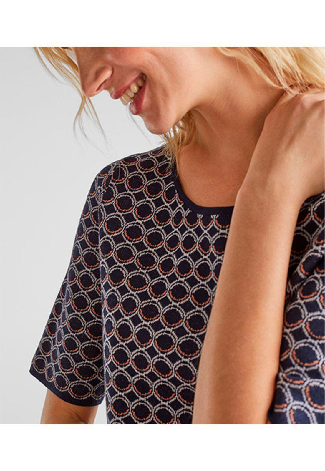 Sweater manga corta motivo geométrico-2