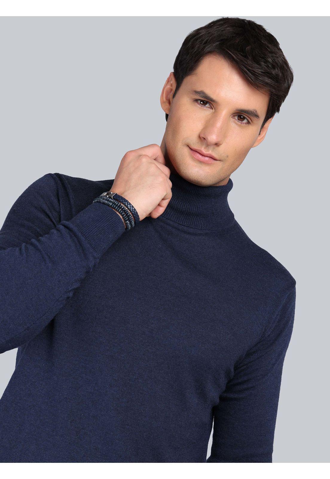Sweater Cuello Alto Regular Fit Azul Oscuro Arrow SW33085AO-2