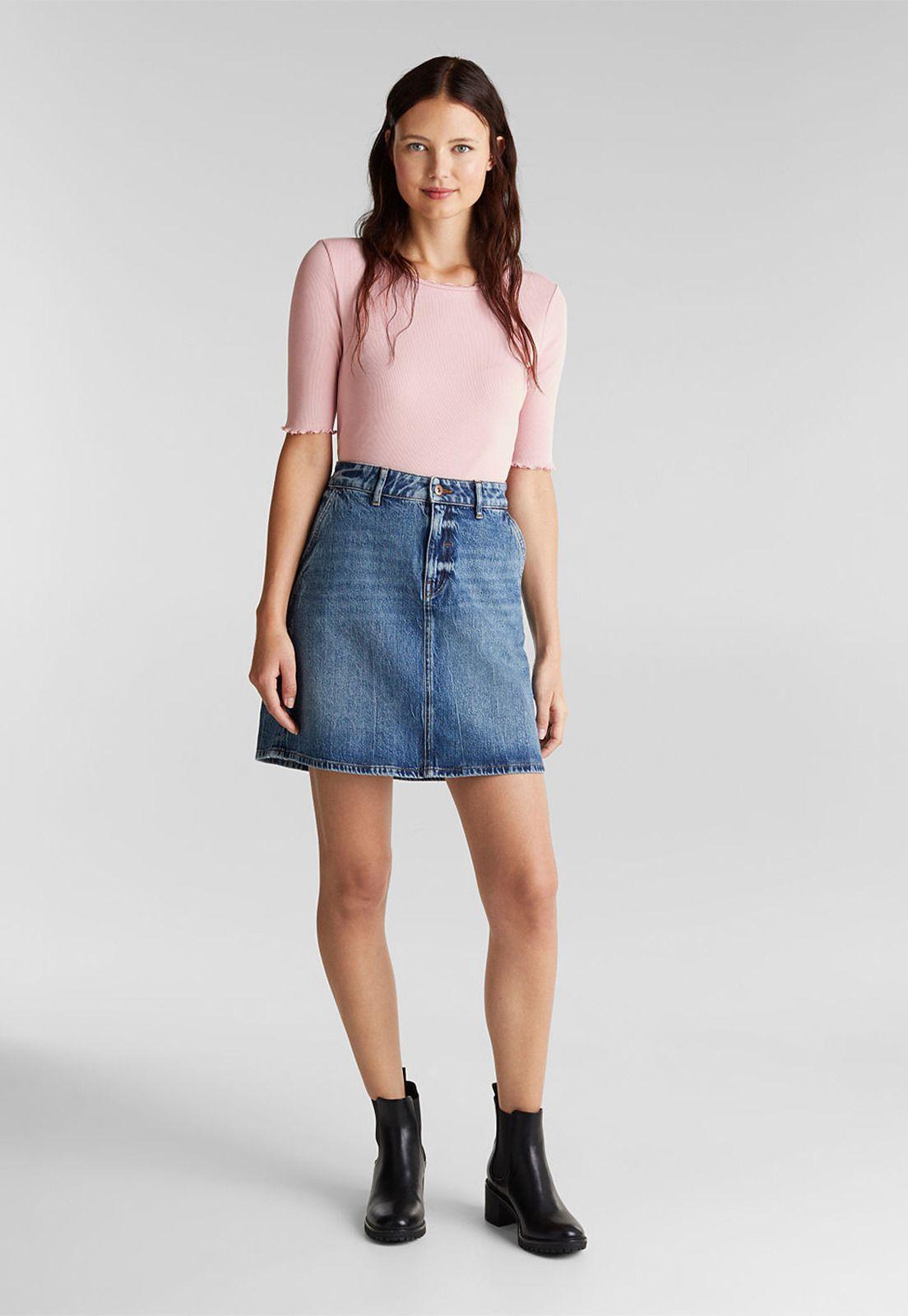 Falda Mini Denim Esprit-0