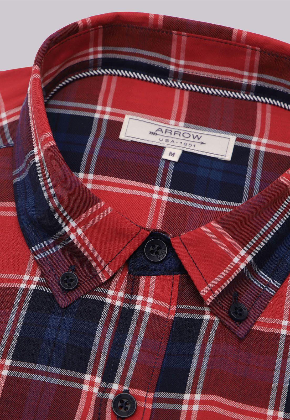 Camisa Cuadros Manga Larga Arrow CM32031RO-4