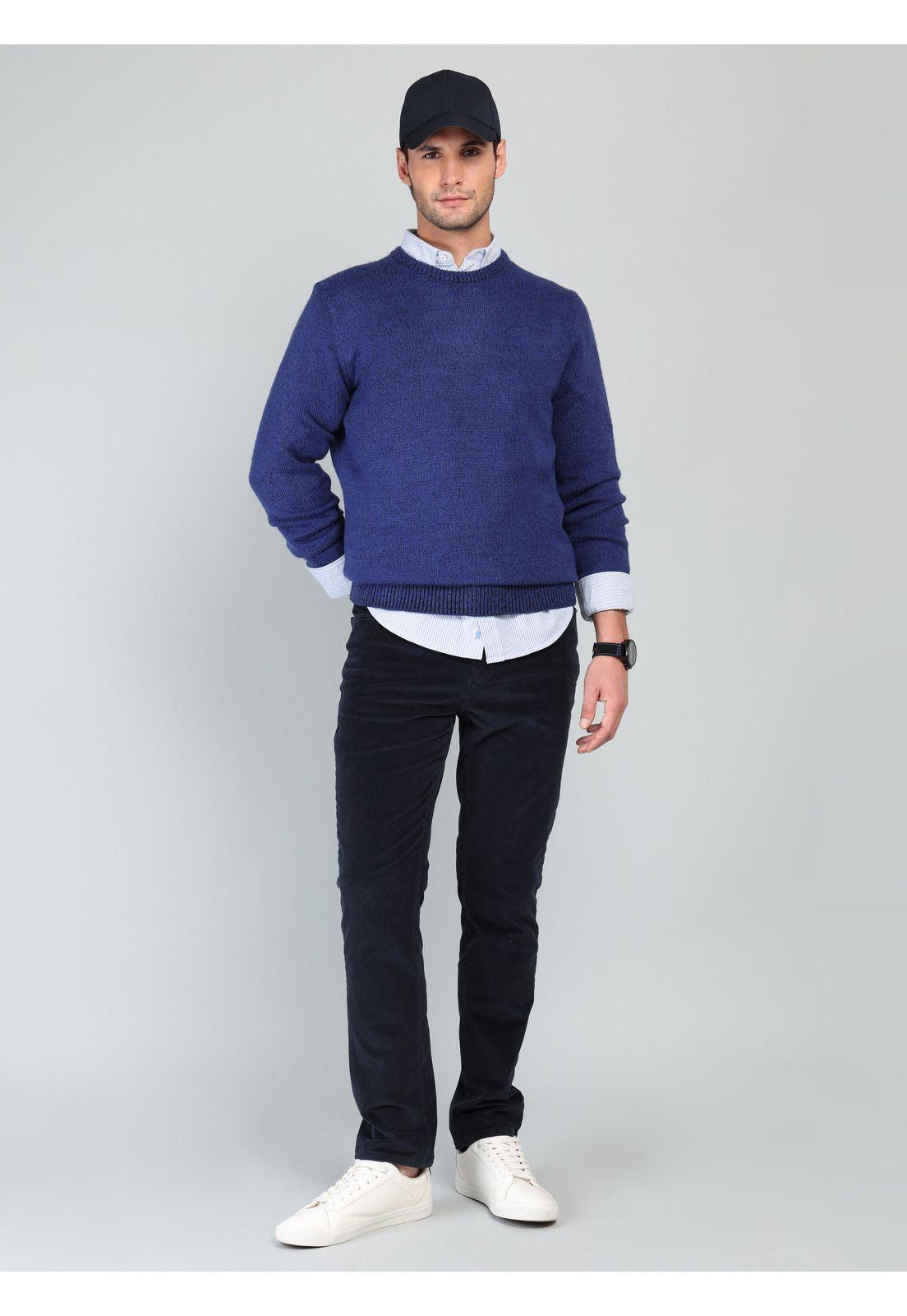 Sweater Cuello Redondo Regular Fit Azul Arrow SW33099AL-3