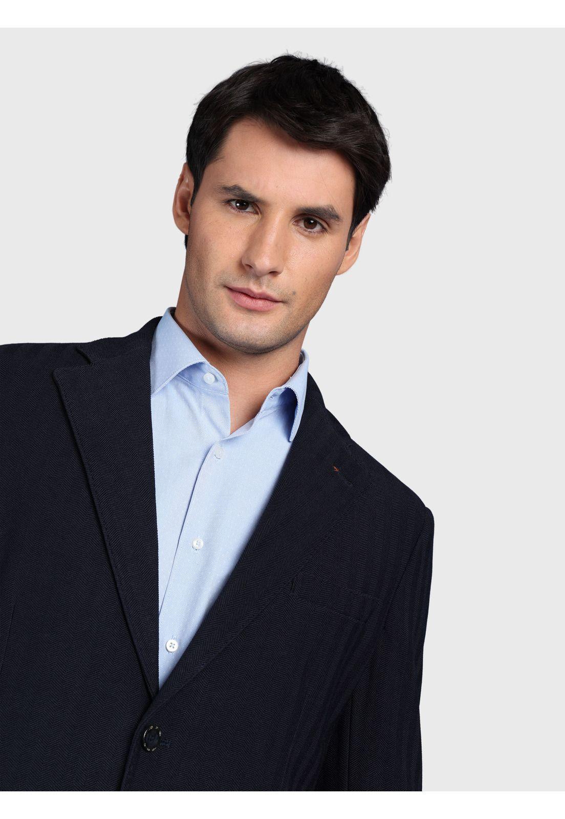 Blazer Texturado Spandex Tailored Fit Azul Marino Arrow BZI3301CM-2