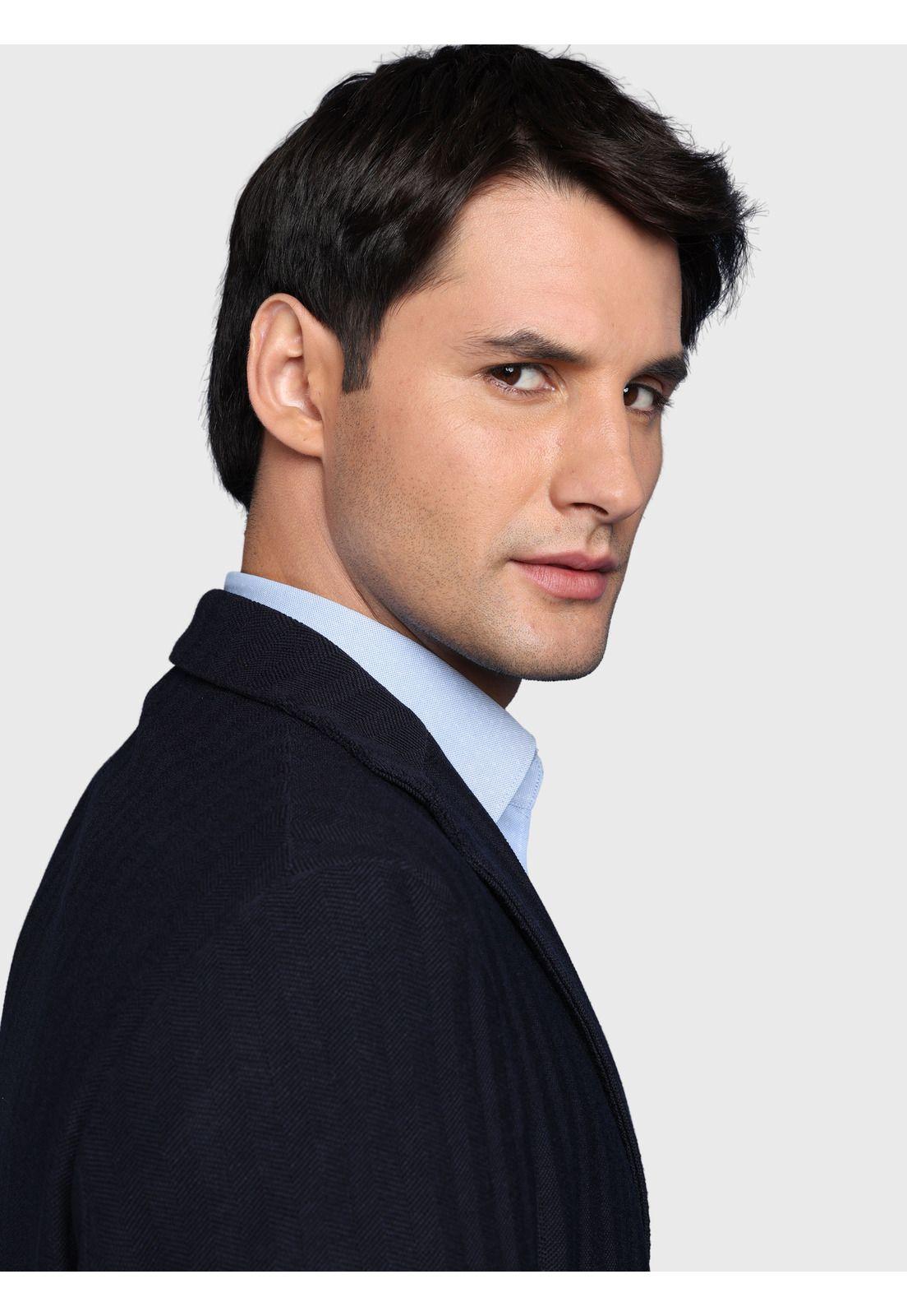 Blazer Texturado Spandex Tailored Fit Azul Marino Arrow BZI3301CM-4