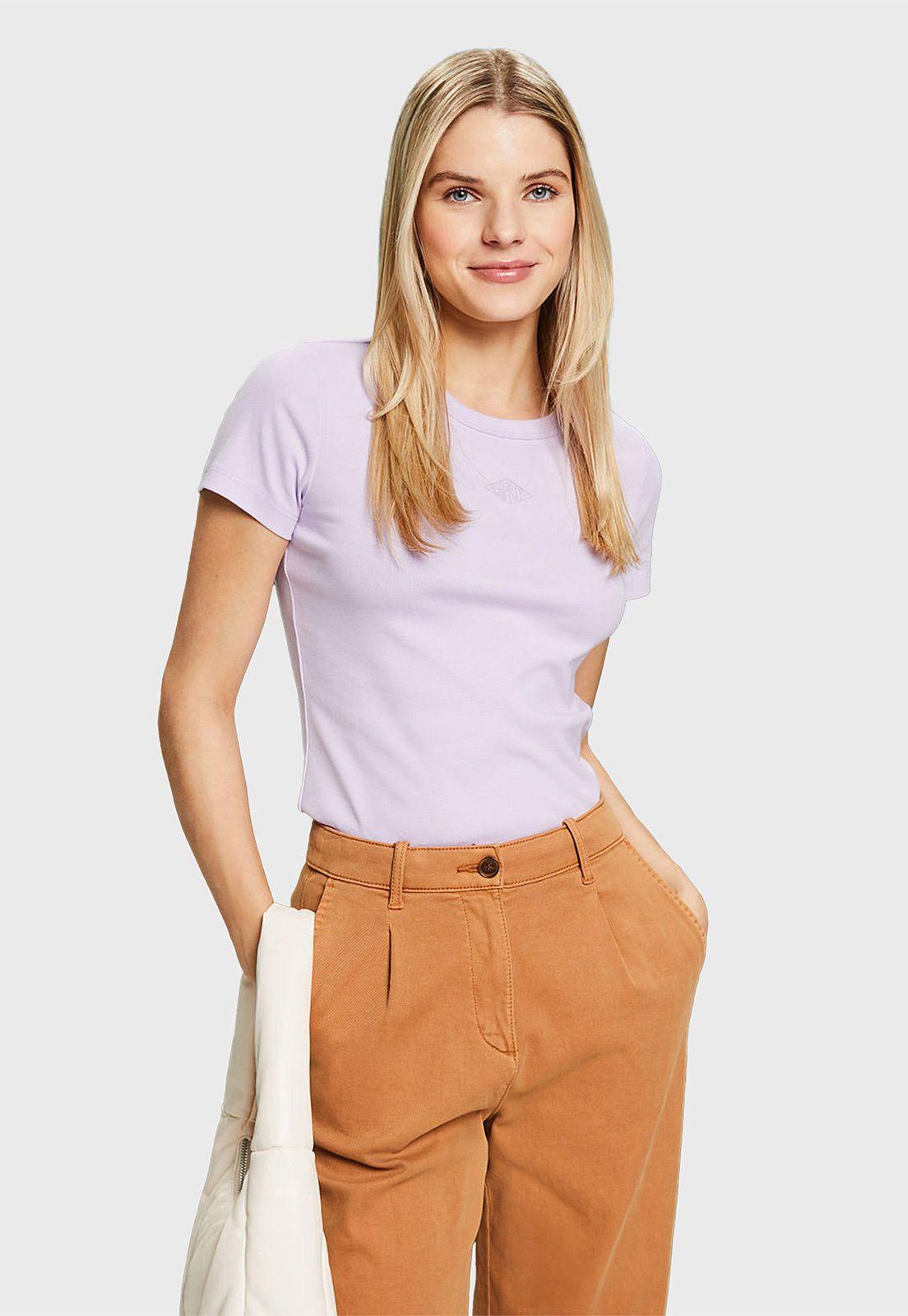 Polera Algodón Con Logo Mujer Esprit 014EE1K325-0