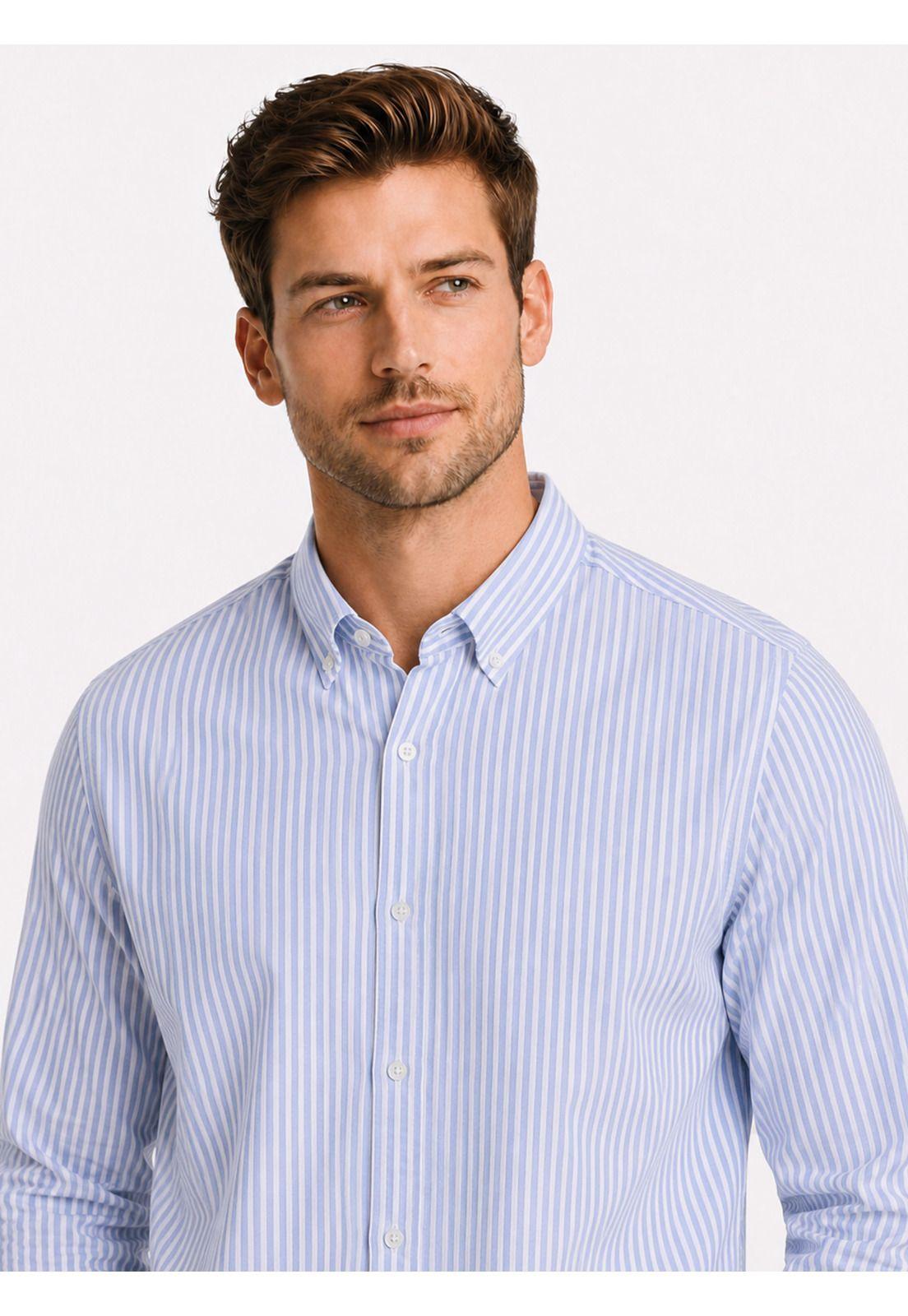 Camisa Oxford Spandex Regular Fit Celeste Arrow CM34003CE-2