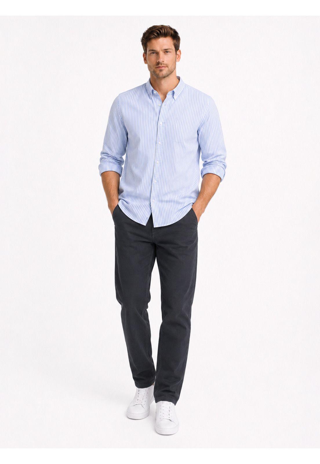 Camisa Oxford Spandex Regular Fit Celeste Arrow CM34003CE-3