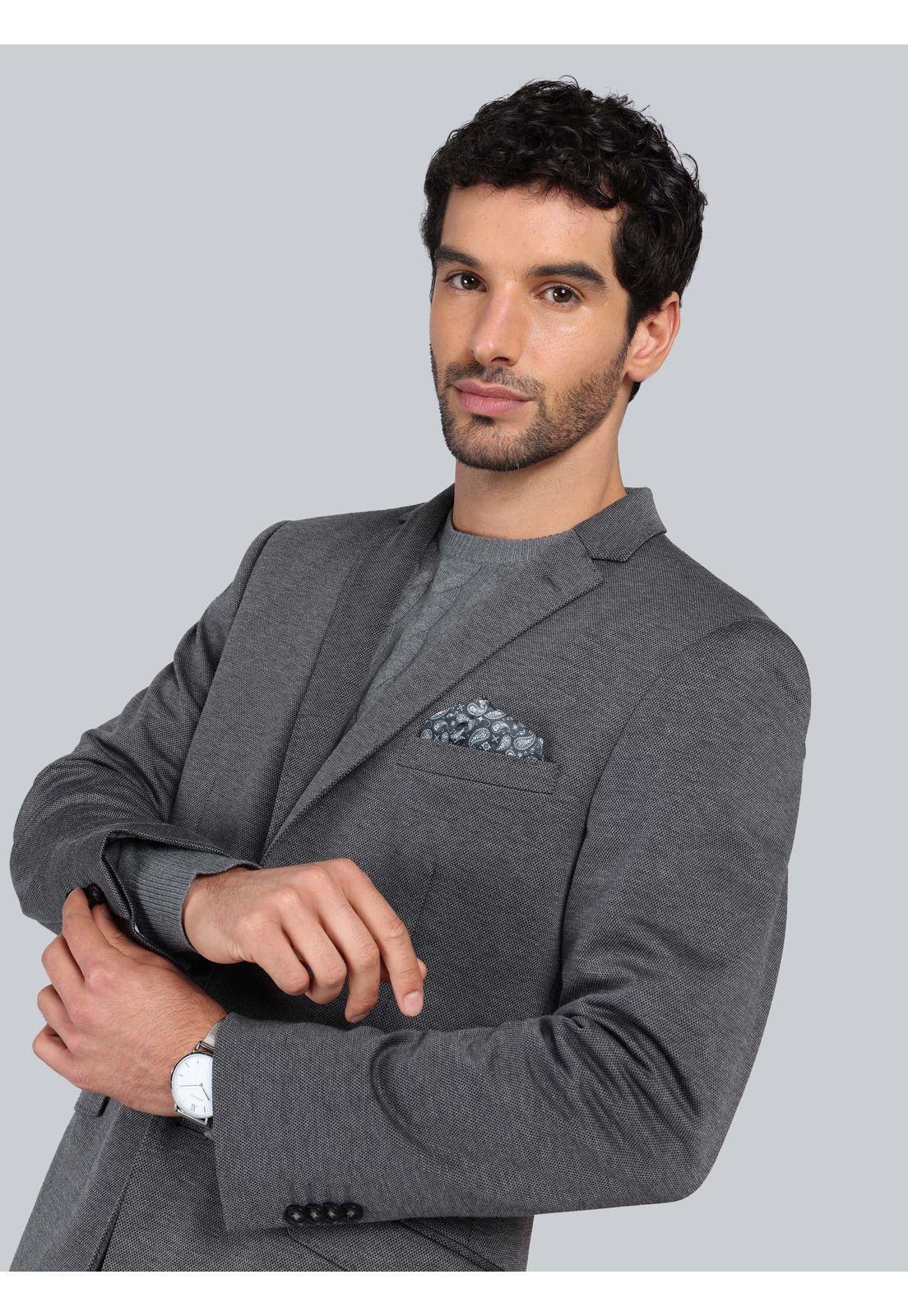 Blazer Texturado Spandex Tailored Fit Gris Piero Butti PBCIG40GR-2