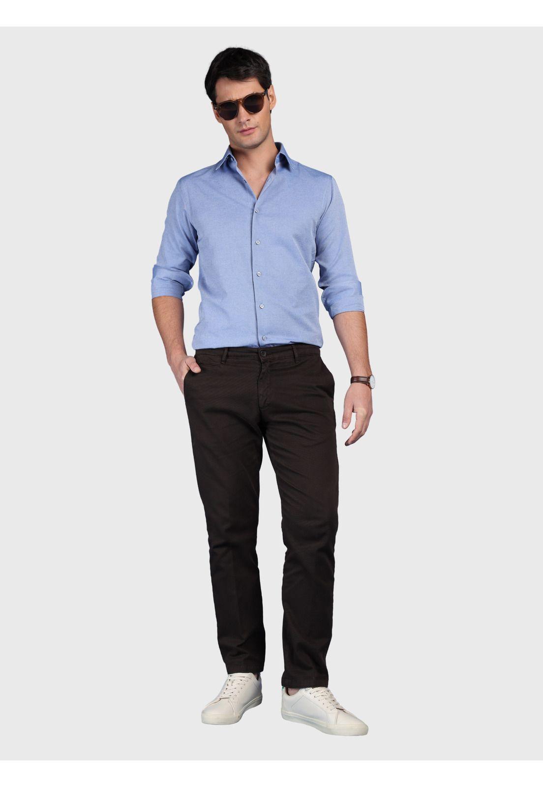 Pantalón Texturado Spandex Tailored Fit Café Arrow PAI3320CA-3