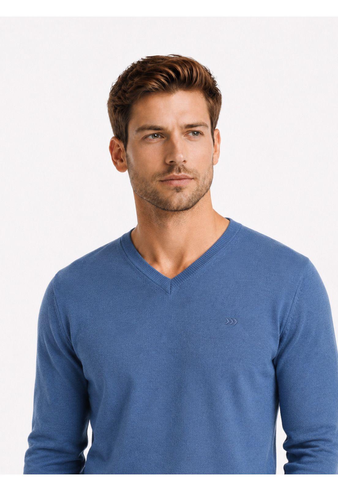 Sweater Cuello V Regular Fit Azul Arrow SW34085AZ-2