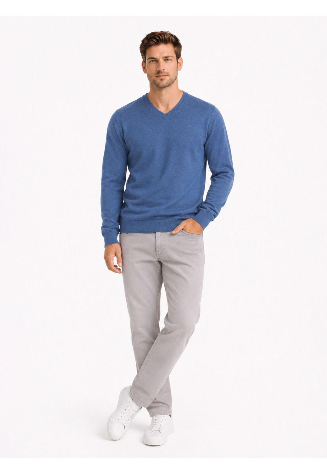 Sweater Cuello V Regular Fit Azul Arrow SW34085AZ-3