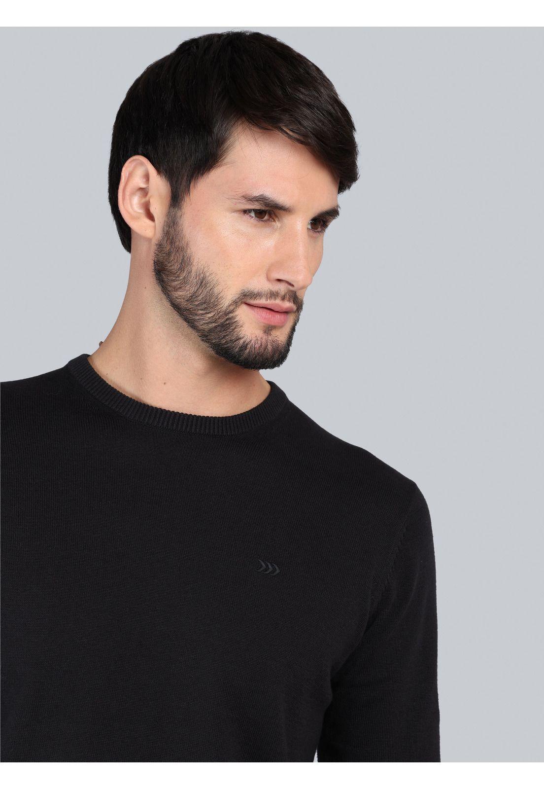 Sweater Cuello Redondo Regular Fit Negro Arrow SW33002NE-2