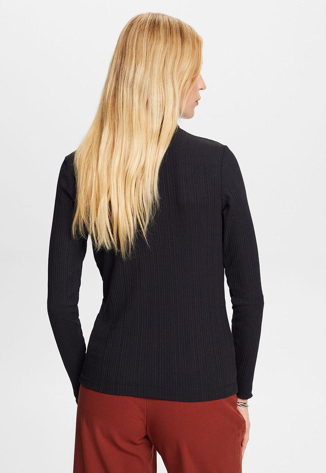 Polera manga larga cuello alto de crochet Mujer Esprit-1