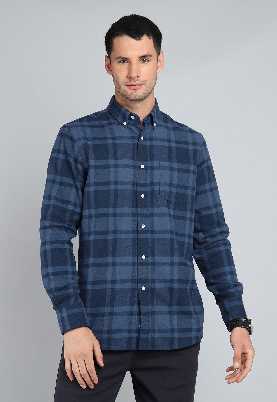 Camisa Cuadros Manga Larga Guy Laroche GLBIF44NB-0
