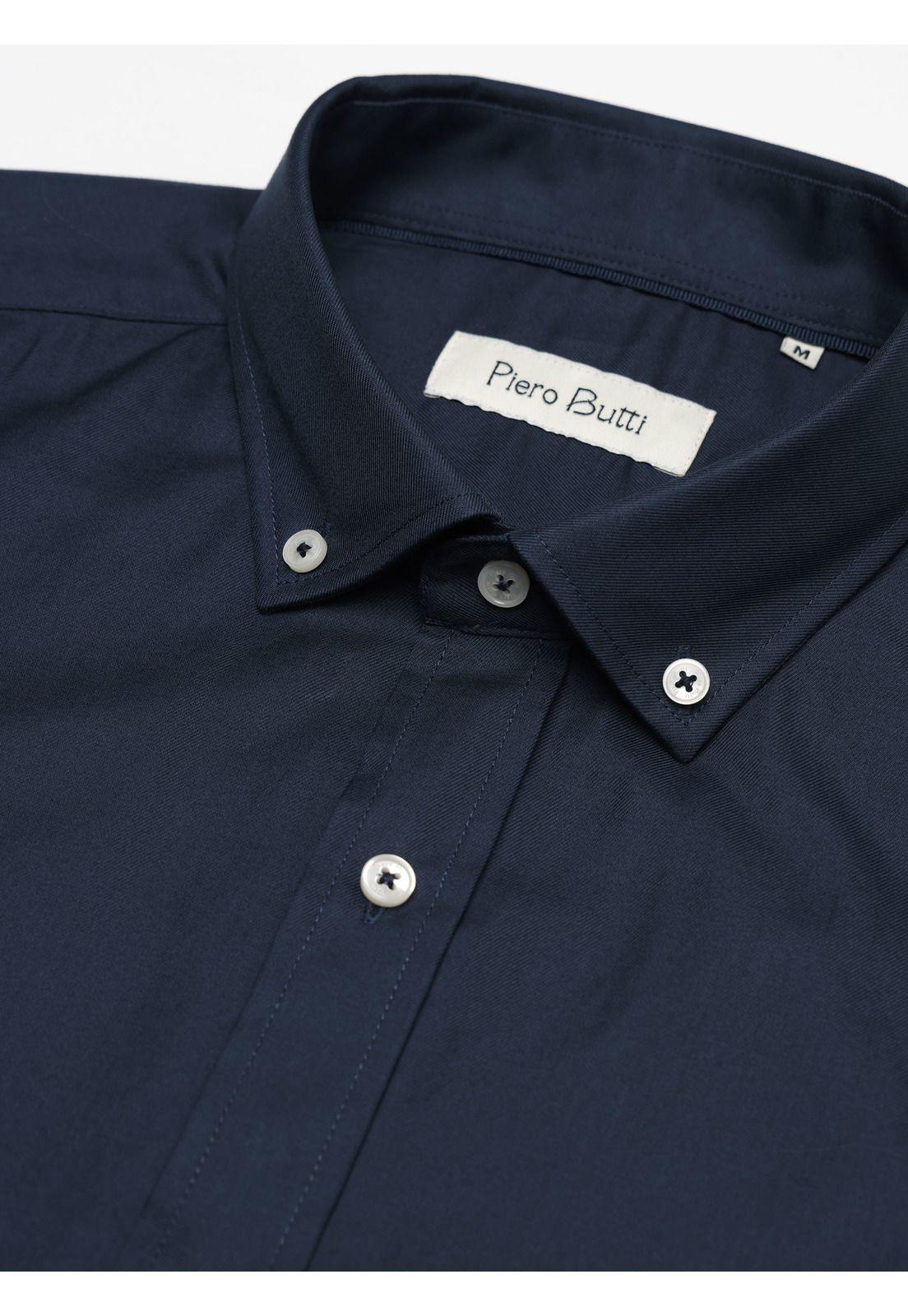 Camisa Lisa Regular Fit Azul Marino Piero Butti PBDVF18NB-4