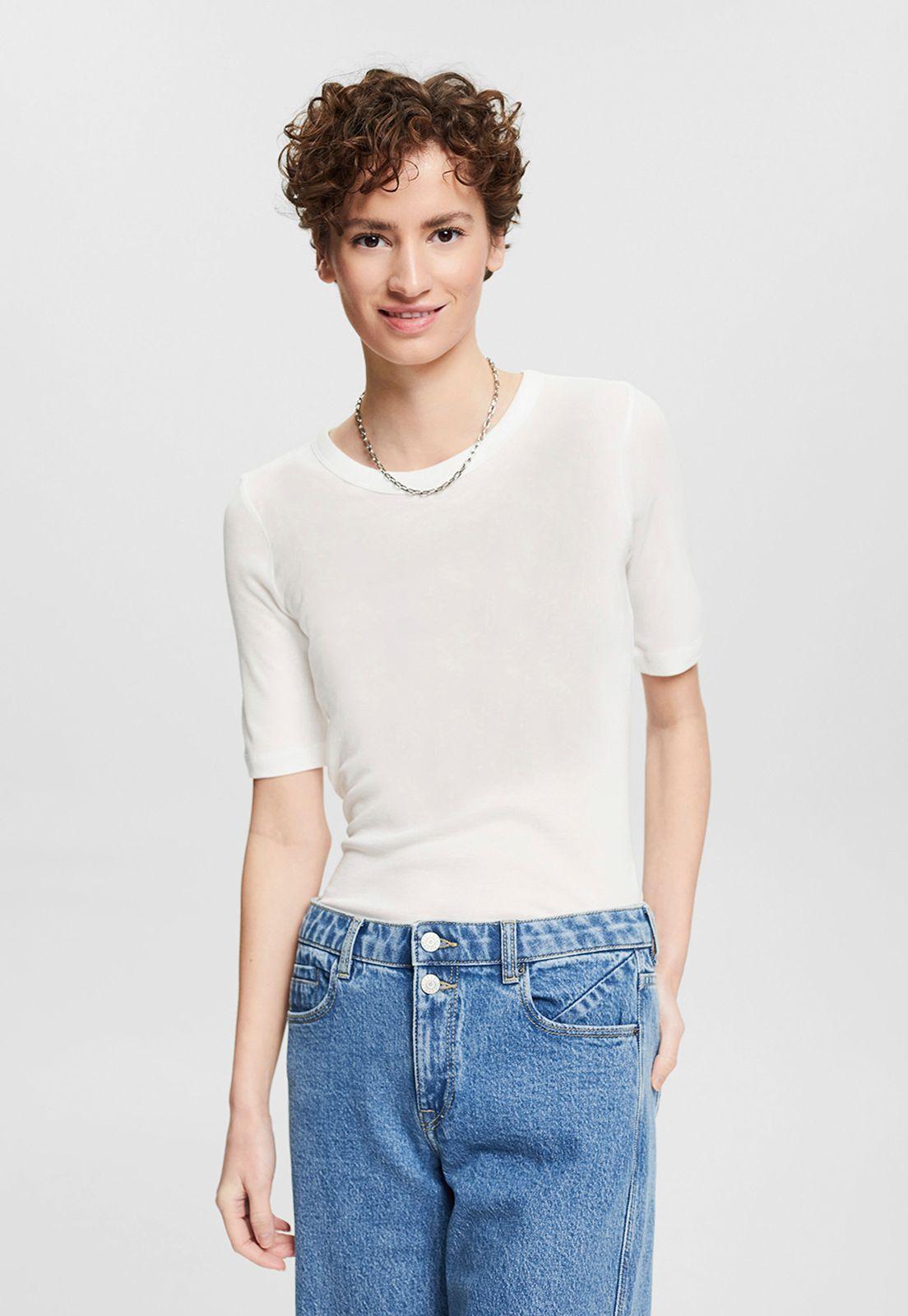 Polera Manga Corta Acanalada Esprit-0